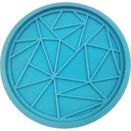 Geometric Circle Round Shape Coaster Epoxy Resin Mold Cup Mat Pad Silicone Mould Soap Making Drop shipping
