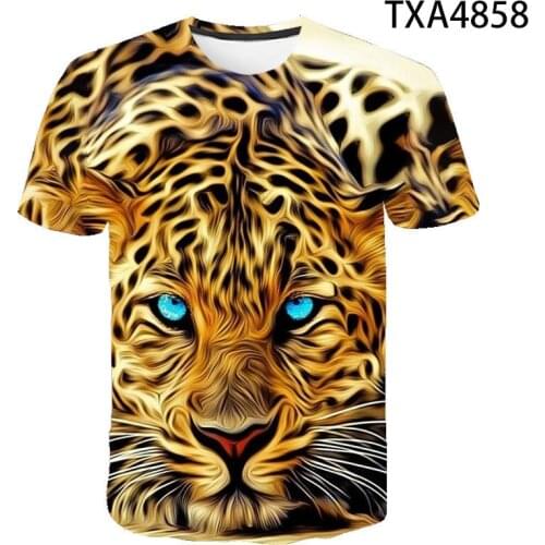 2020 Animal 3D Print Leopard Cool Funny T Shirt Men Women Children Short Sleeve Summer Tops Tees Fashion Boy Girl T-shirt