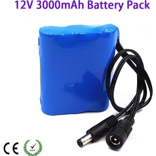 12V 3000 mAh 3S1P lithium battery 18650 lithium rechargeable battery protection plate rechargeable 1A battery charger
