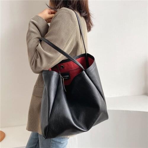 Fashion Ladies Medium Handbag PU Leather Bag Large Shopping Bag Female Tote Bag High Quality Ladies Shoulder Bag