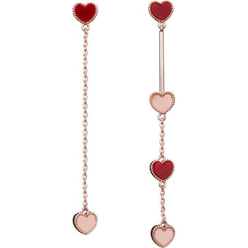 Fashion Heart-Shaped Asymmetric Drop Earrings Classic Elegant Long Earrings For Women Female Party Jewelry Gifts