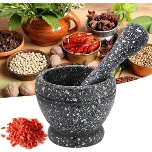 Resin Mortar Pestle Set Garlic Herb Spice Mixing Grinding Crusher Bowl Restaurant Kitchen Tools