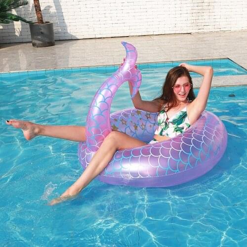 Rooxin Mermaid Swimming ring Pool Inflatable Swimming Ring Adult Swimming laps Pool Floating Ring Swimming Pool Beach Party Toys