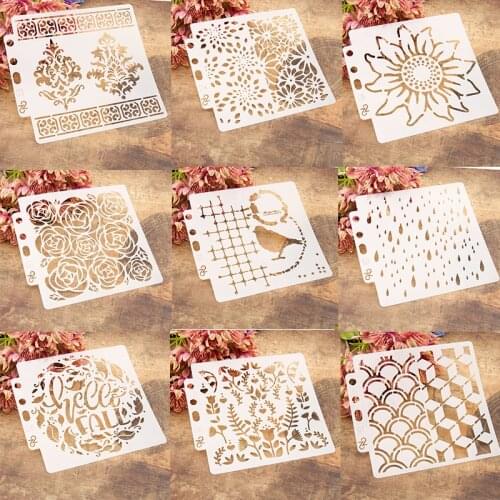 NCraft 9 pieces Stencil Scapbook Stencil Cake Decorating Tool scrapbooking S82-91