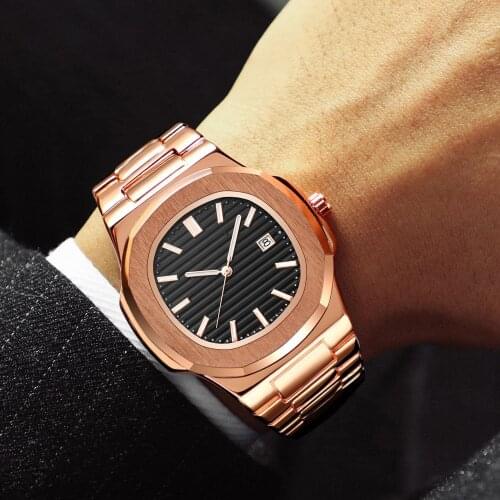 2021 PP NAUTILUS 5711 Designer TACTO Brand Watch For Men Rose Gold Alloy Luminous Hands Top Luxury Mens Wrist Watch Male Clock