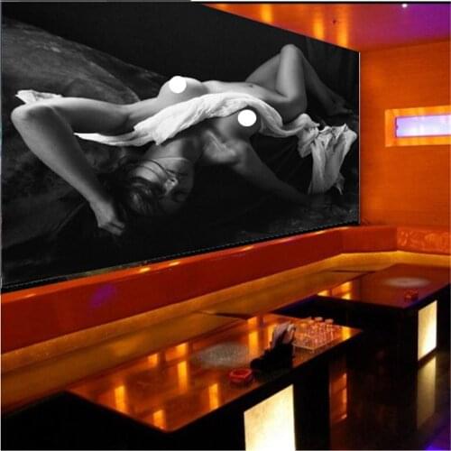 Custom 3d Wallcovering Wallpaper Bar KTV Wallpaper Naked Beauty Girl 3D Character Wallpapers Modern Painting Mural Wall Covering