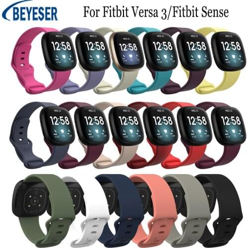 S/L Size Smart Sport Wristbands Compatible With For Fitbit Versa 3/Fitbit Sense Band Replace Silicone Strap Bracelet Accessories