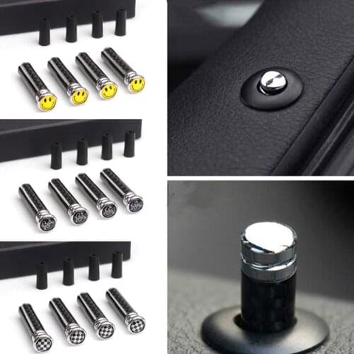 Smiley Emblem Car Door Lock Pins for Opel Astra h g Mini Cooper Jcw Mazda Speed Car Door Switch Pins Covers Interior Accessories