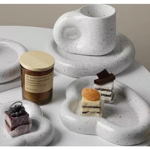 TГAy Ceramic Coaster Напальчники Для ПубгDesktop Snack Cake Dinner Plates Round Fruit Plate Living Room Creative Decoration Dish