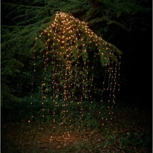 Outdoor LED Solar Lights string Waterfall Fairy icicle Lights Christmas Tree Light for Holiday Party Garden Decoration