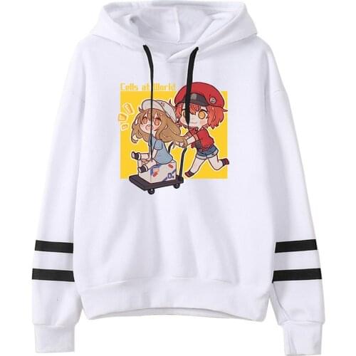 Japanese Comic Cells at Work printing autumn and winter Holiday Preppy style Style Men/Women Kawaii clothes Pure Hoody fleece