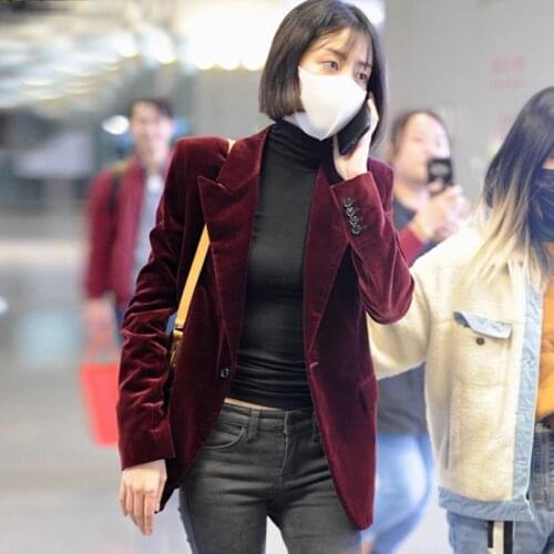 2019 New Fashion Spring Autumn Jackets Women Blazers Suit Casual Korean Chic British Wind Gold Velvet Slim Shorts Coats