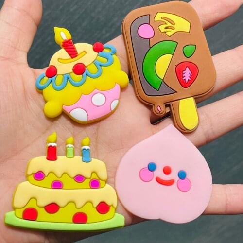 1pcs Popsicle Birthday Cake Shoe Charms Novel Ice Cream Shoe Accessories Biscuit Garden Shoe Decoration for Wristbands Kids Gift
