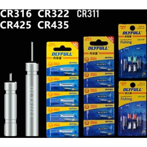10pcs/lot CR311 ,CR316,CR322,CR425,CR435 Batteries Fishing Float 3V Night Light Lithium Pin Cells for fishing floats