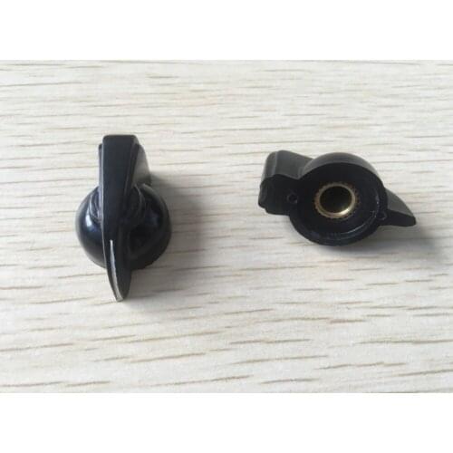 2 x Black Plastic Rotary Switch Knobs Caps for 6mm Dia Shaft