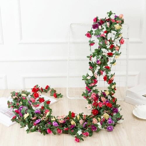 2Pcs Imitation Floral Rattan Peony DIY Bouquet Faux Silk Flower Wedding Parties Festival Garland for Fence Decoration