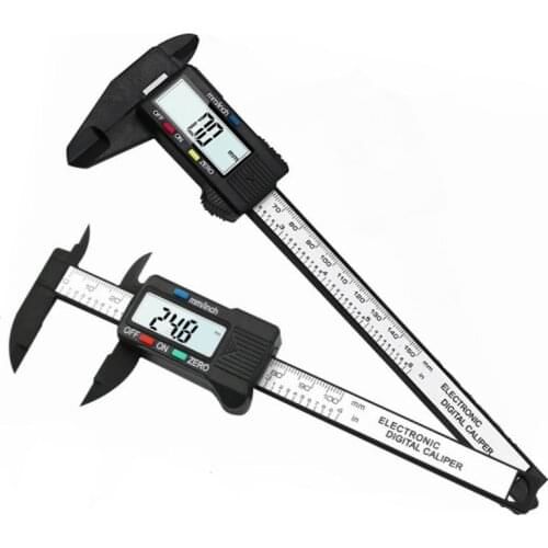 200PCS Wholesale 0-150mm 6 inch LCD Digital Electronic Carbon Fiber Vernier Caliper Gauge Micrometer Measuring Tool