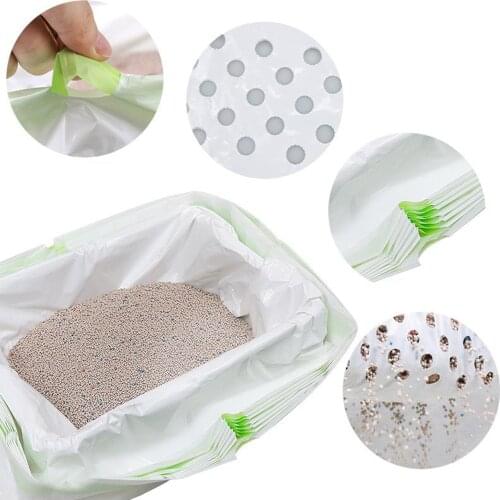 7 Pieces Cat Litter Liners Garbage Bags Drawstring Thick Zipper Litter