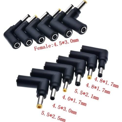 Dc Power Adapter Connector 4.5x3.0mm Female to 5.5x2.5 4.0x1.7 4.8x1.7mm Male Jack Plug Converter for Asus Hp Lenovo Laptop