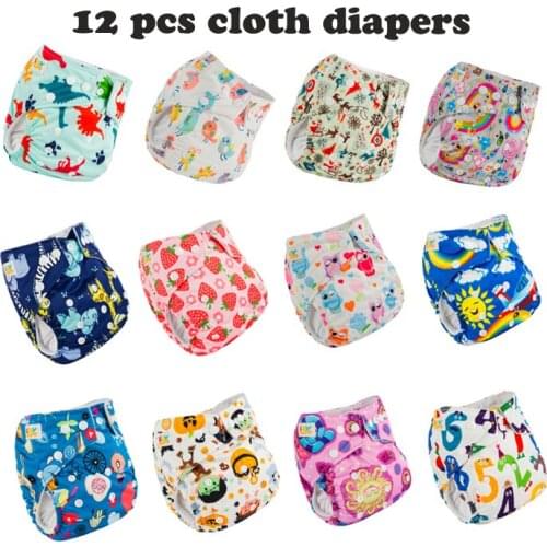 Babyfriend Cloth Diapers Baby Nappies Adjustable Pocket Diaper Cover Washable Reusable Diaper Nappies Microfiber liner 12pcs/lot
