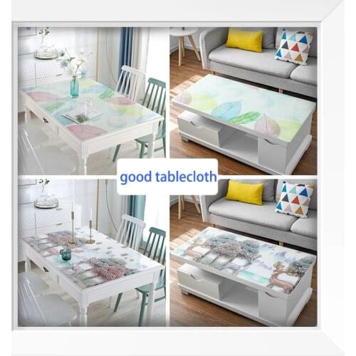 BALLE PVC Tablecloth Rectangle Waterproof Table cloth Table Cover Mat Kitchen Pattern Oilproof cloth Glass Square Plastic