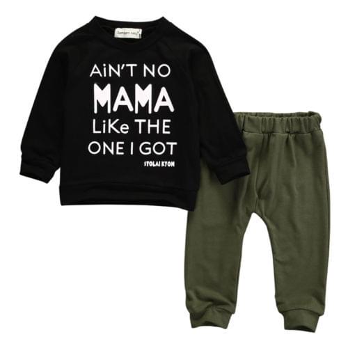 Emmababy Newborn Toddler Infant Kid Baby Boys Clothes Long Sleeve Mama Sweatshirt Top +Pants 2pcs Outfits Kids Clothing Set