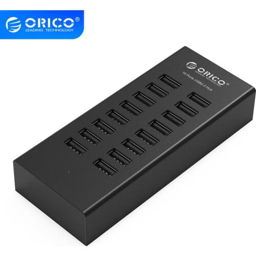 ORICO H1613 USB HUB 16 Ports USB 2.0 Hub Multi USB2.0 Splitter Adapter Dock With 12V/2A EU Plug Power Adapter For MacBook Laptop