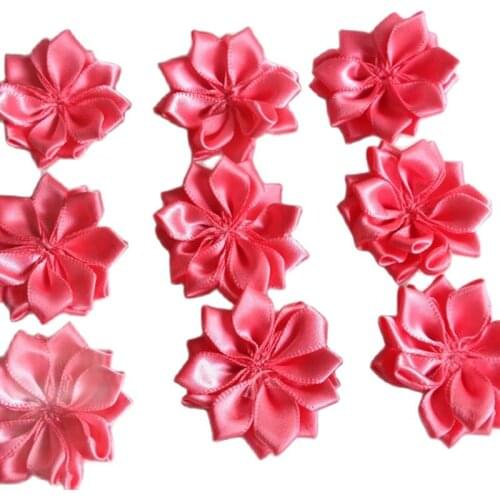 HL 30pcs 35mm Watermelon Double Ribbon Flowers Handmade Apparel Accessories Sewing Appliques DIY Crafts A652