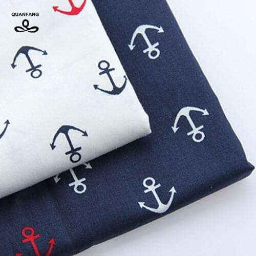 Cotton Fabric For Sewing DIY Handmade Hometextile Fabrics For Patchwork For Doll Cushion Quilting Cloth Ocean Style 20*25cm