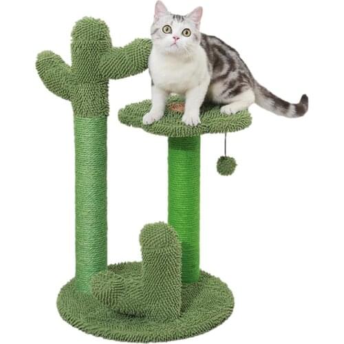 Cactus Cat Scratching Post Cat Climbing Frame Pet Cat Tree Cactus Climbing Scratch Ball Toy Cat Jumping Training Toy