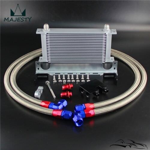 19 rows OIL COOLER KIT Fits For BMW N54 135 E82 335 E90 E92 E93 w/Mounting Bracket