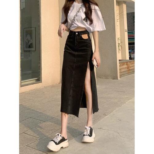 MERDERHEOW Denim Skirts For Women