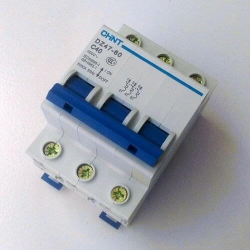CHINT C45N Mini Circuit Breaker DZ47-60 3Poles C40A 400V MCB