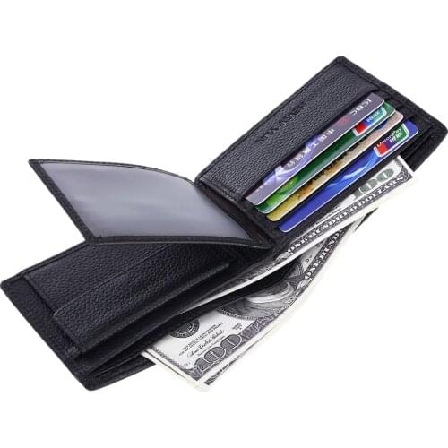 Fashion Men Wallets Genuine Leather Large Capacity Male Pocket Purse with Coin Pocket card holder wallet