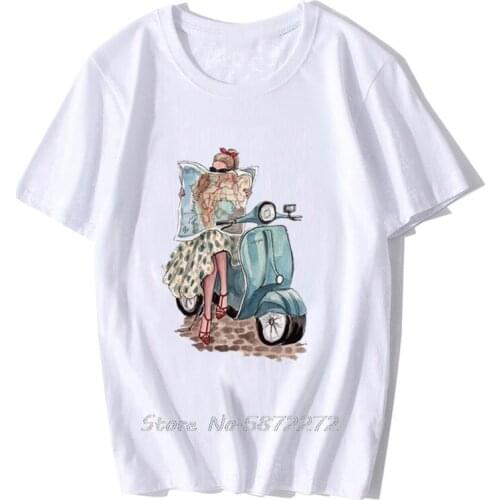New Summer Fashion Vespa Vintage Motorcycle Digital Inkjet Printing Tshirt Men O-neck Short Sleeve Casual T-shirt Tees