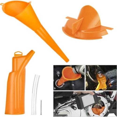 Orange Plastic Car Motorcycle Primary Case Oil Fill Funnel Tool for Harley Touring Dyna Sportster Softail 1999-2017