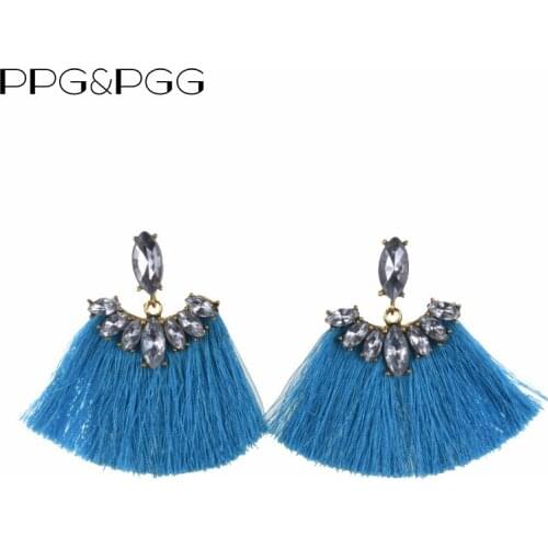 PPG&PGG 2019 4 Colors Bohemia Trendy Handmade Silk Tassel Earrings for Women Long Fringe Drop Dangle Earring Jewelry Wholesale