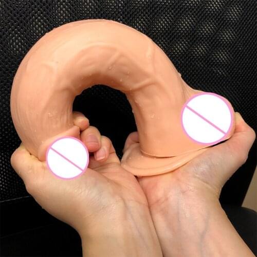 Suction Cup Dildos PenisG Point Curving Super Thick Big Penis Shaped Upturned Penis Long Anal Expansion Soft Anal Plug Sex Toy