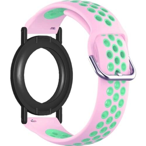 Silicone Airtag Watchband For Apple Airtags Locator Band Anti-lost Protective Sleeve For Airtags Dual-color Stomata Watch Strap