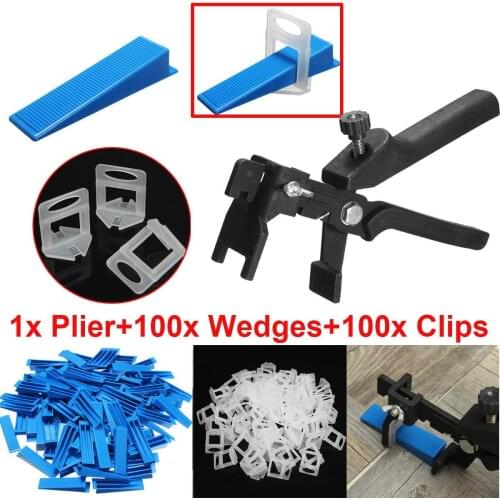 201 Tile Leveling System 100 Wedges +100 Clips + Plier Floor Wall Spacer Kit 3mm