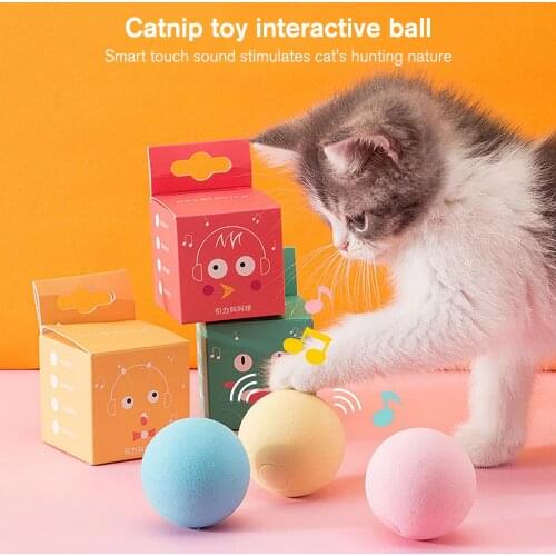 Smart Cat Toys Interactive Ball Catnip Cat Training Toy Pet Playing Ball Pet Squeaky Supplies Products Toy for Cats Kitten Kitty
