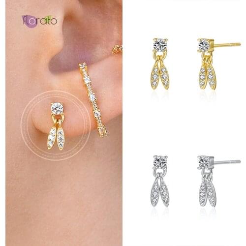 Simple Crystal Stud Earrings 925 Sterling Silver Ear Needle Elegant And Lively Earrings Fashion Jewelry For Women Birthday Gifts