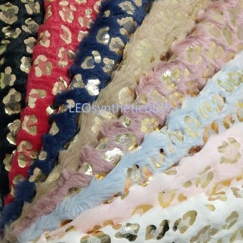 1PC 21X29CM Gold Leopard Printed Immitation Fur Fabric For Making Bows LEOsyntheticoDIY T263