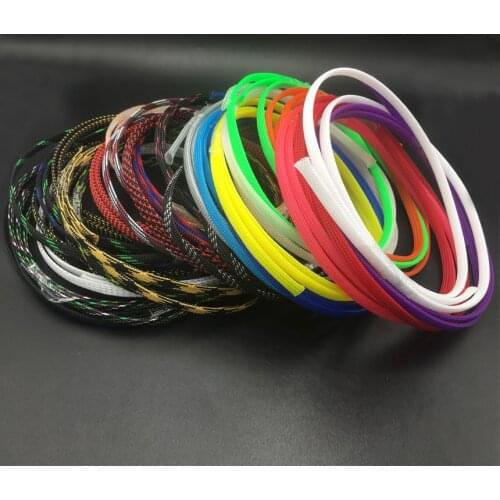 1M 60mm 70mm 80mm 100mm Black High Density Mesh Guard RC Expandable Nylon Snakeskin Braid PET Protect Sheath Wire Cable Sleeve