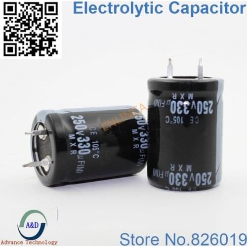 15pcs/lot 250V 330UF Radial DIP Aluminum Electrolytic Capacitors size 22*30 330UF 250V Tolerance 20