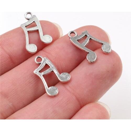 20pcs Charms Musical note 17x11mm Tibetan Silver Plated Pendants Antique Jewelry Making DIY Handmade Craft