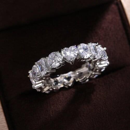 2021 New 925 Sterling Silver Wedding Engagement Diamond Ring with Bling Zircon Stone For Women Finger Jewelry Gift