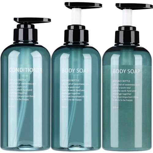 3 Pcs 500ml Empty Bottle Set Lotion Shampoo Shower Gel Hair Conditioner Press Portable Soap Dispenser Bath Pump Bottle