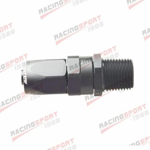 8AN AN8 AN-8 To 1/2" NPT Straight Aluminum Swivel Hose End Fitting Black