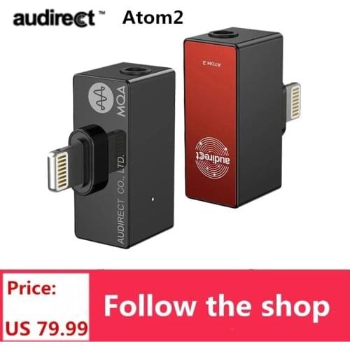 Hilidac Audirect Atom2 MQA HiFi Audio USB DAC AMP Adapter DSD512 PCM 32Bit/768KHZ iOS iPhone Android Headphone Amplifier